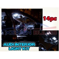 AUDI 14 PC A3 A6 C6 B6 B7 WHITE LED INTERIOR KIT..